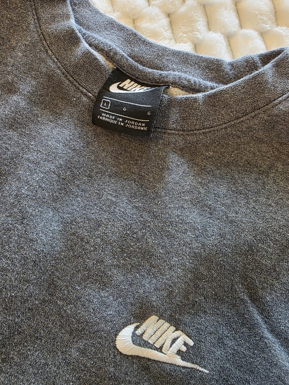 Nike Men's Gray Embroidered Crewneck Sweatshirt